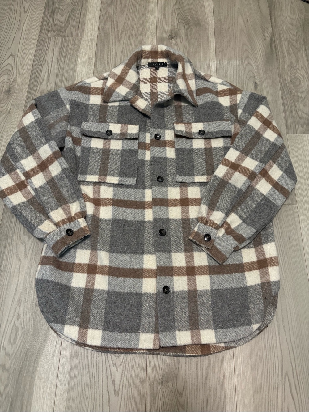 FORE Button Down Shacket Size Medium